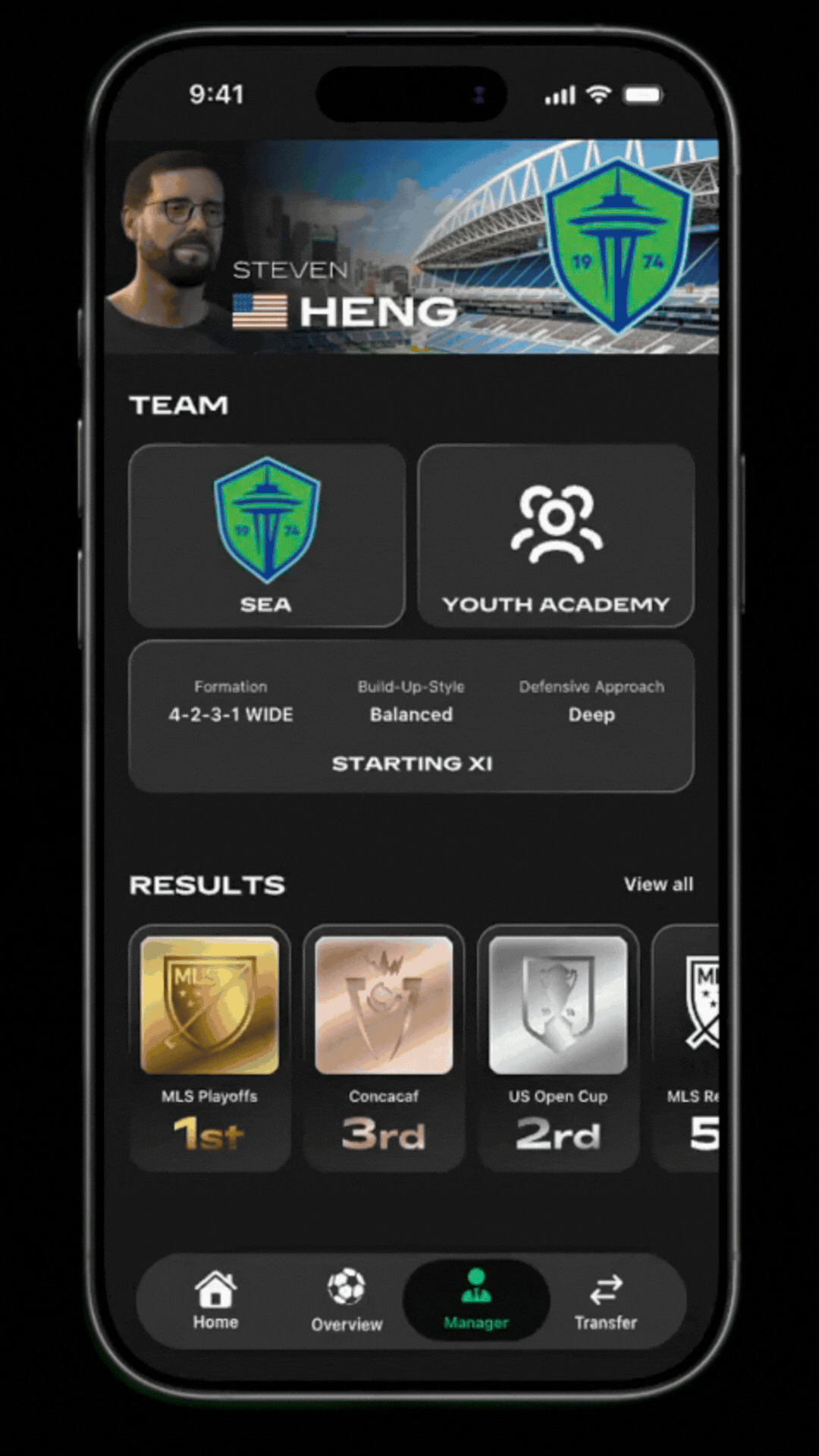 FC 26 Manager Plus manager screen animation