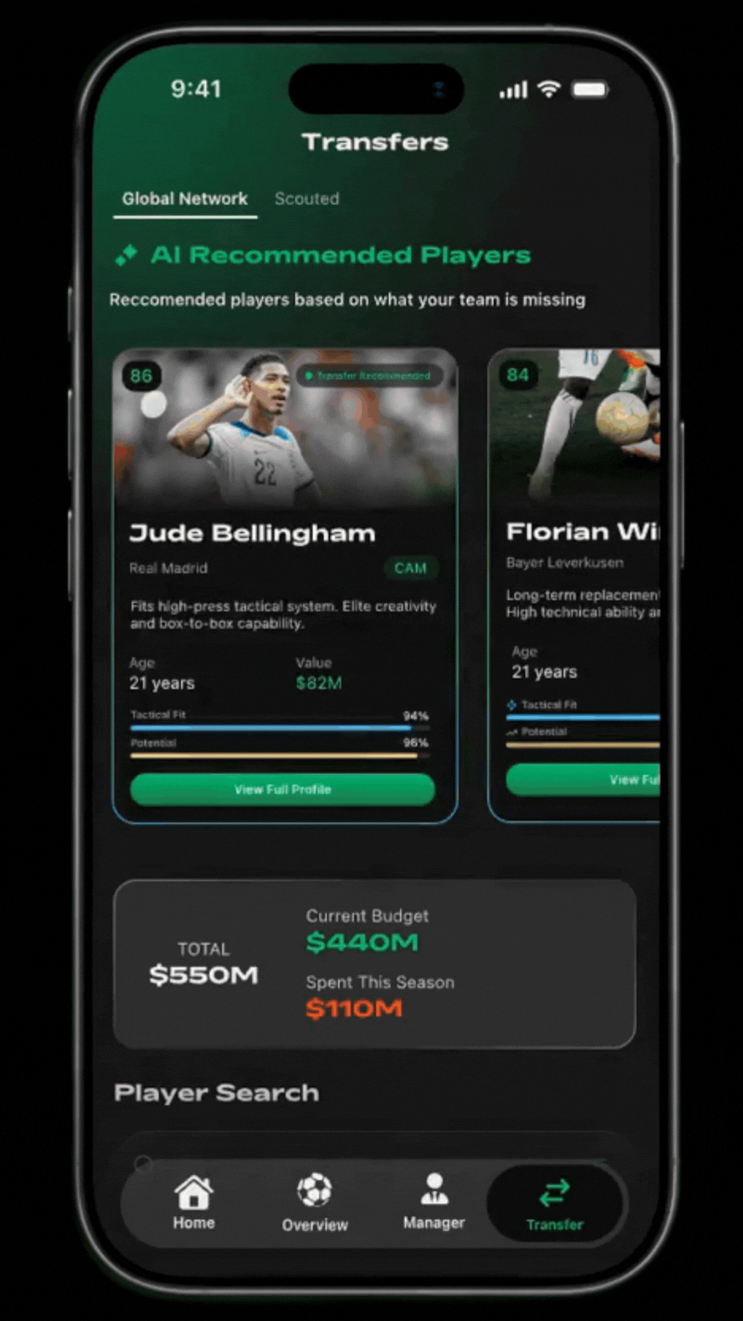 FC 26 Manager Plus transfer screen animation